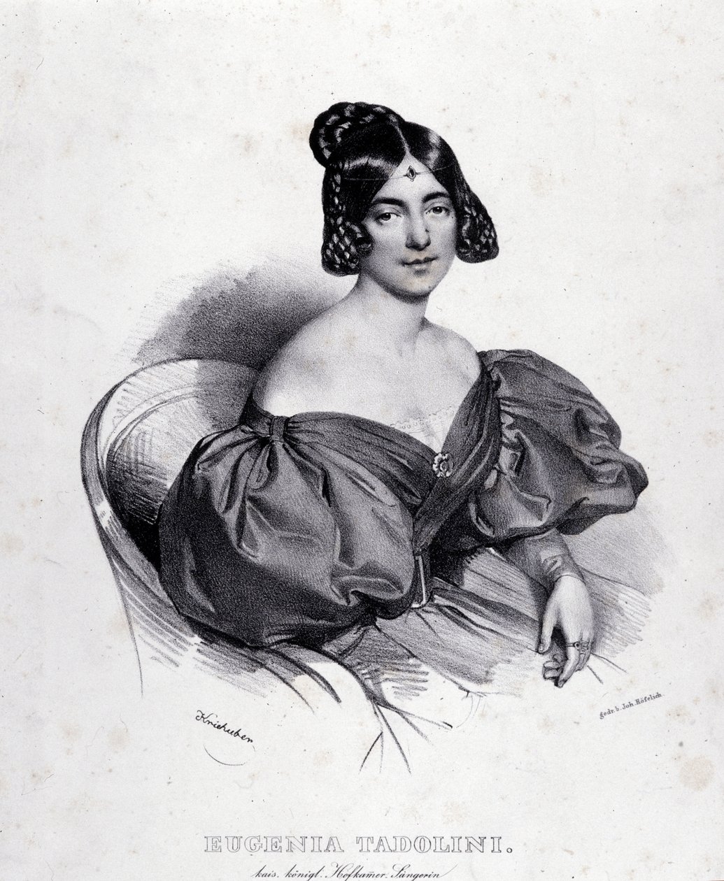 Eugenia Tadolinin muotokuva (kaiverrus) tekijältä Italian School