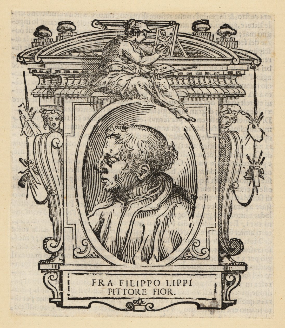 Filippo Lippin muotokuva, italialainen taidemaalari Firenzestä Quattrocentosta (1400-luku), noin 1406-1469 tekijältä Italian School