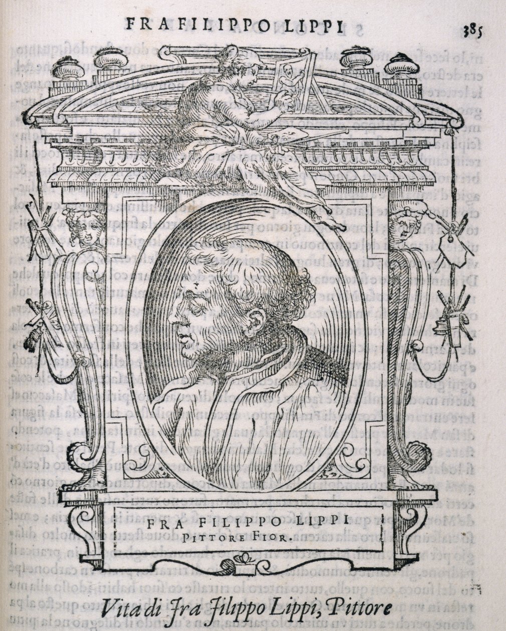 Fra Filippo Lipin (n. 1406-69) muotokuva Vasaris Lives of the Artists -sarjasta, julkaistu ensimmäisen kerran 1550 tekijältä Italian School
