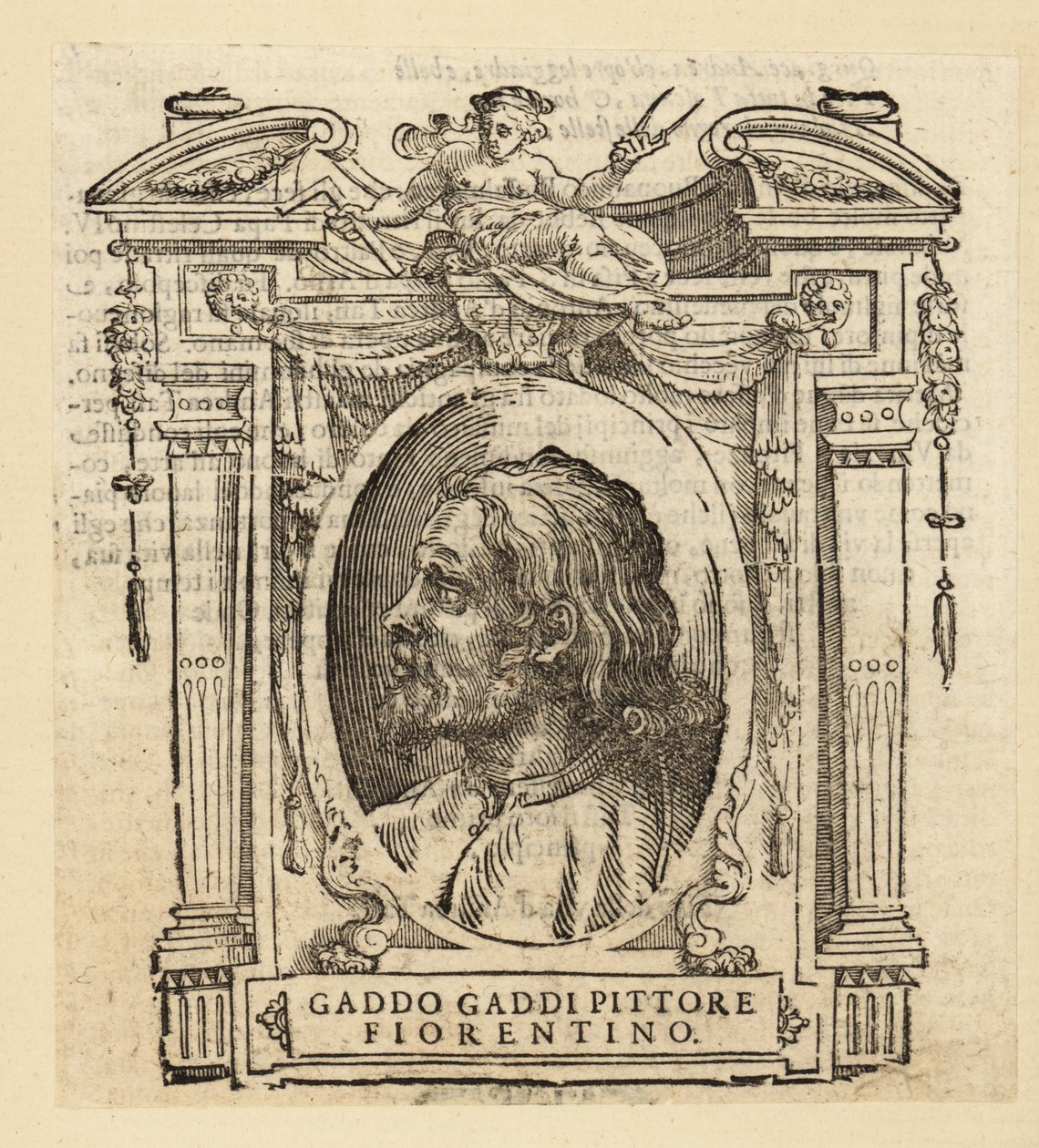Gaddo Gaddin muotokuva, italialainen taidemaalari ja Firenzen mosaiikkitaiteilija goottilaisen taiteen tyyliin, noin 1239-noin 1312 tekijältä Italian School