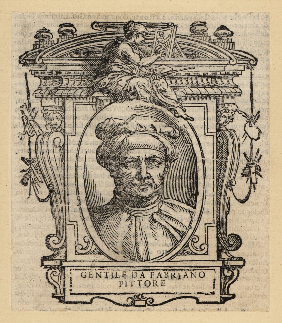 Gentile da Fabrianon muotokuva, italialainen taidemaalari, kansainvälinen goottilainen tyyli, noin 1370-1427 tekijältä Italian School