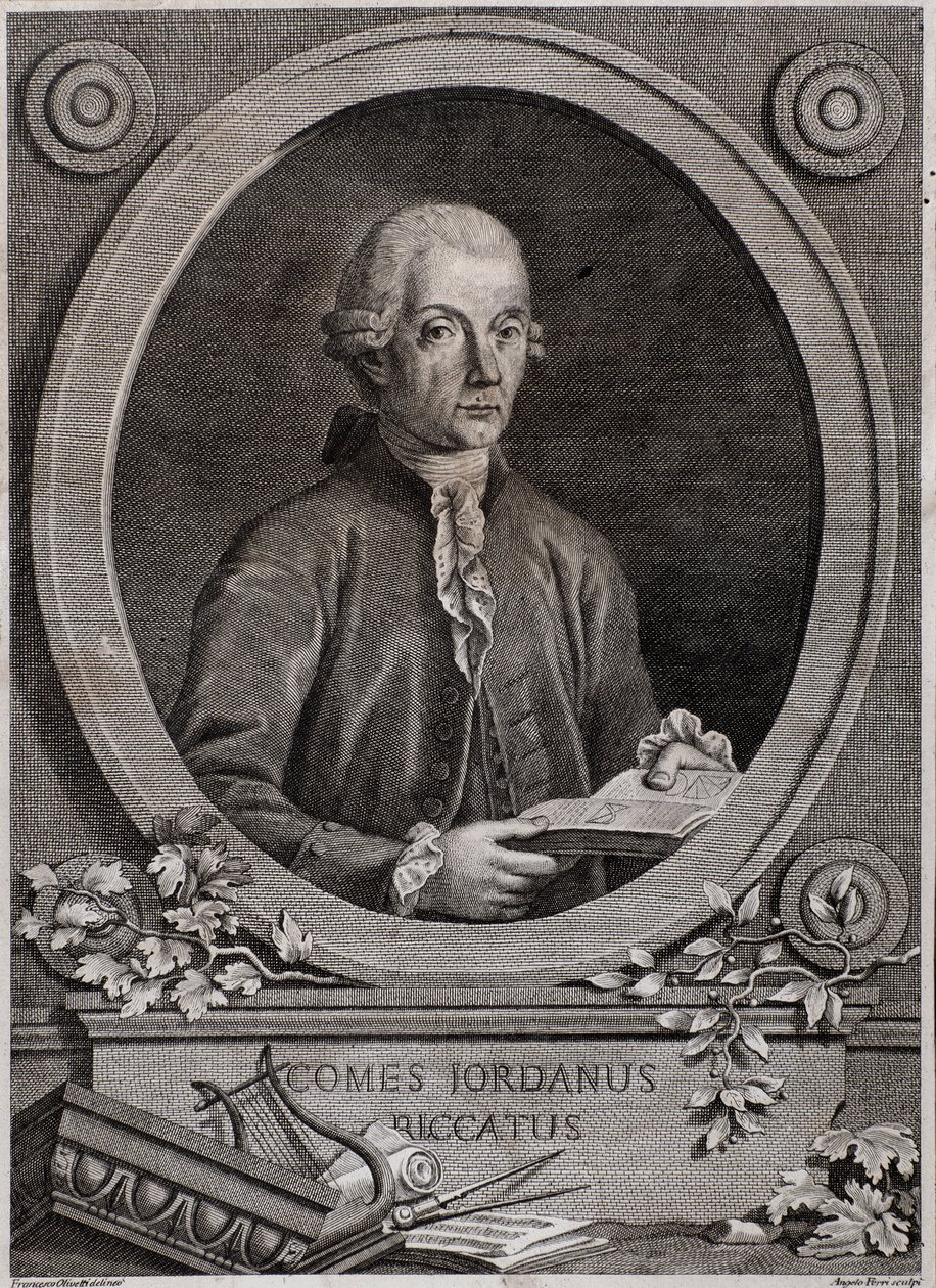 Giordano (Jordan) Riccatin (1709-1790) muotokuva fyysikko, matemaatikko ja musiikkiteoreetikko tekijältä Italian School