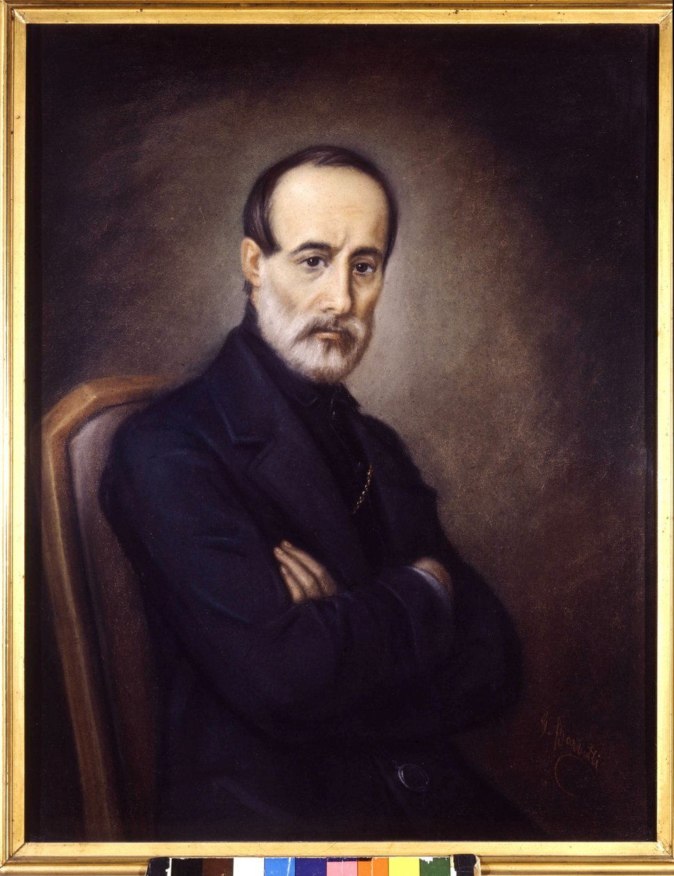 Giuseppe Mazzinin (1805 tai 1808 - 1872) muotokuva. 1800-luvun maalaus. Risorgimenton museo. Milano tekijältä Italian School
