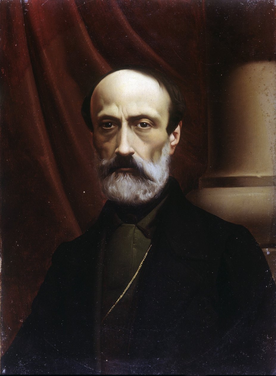 Giuseppe Mazzinin (1805 tai 1808 - 1872) muotokuva. Öljymaalaus. Risorgimenton museo. Milano tekijältä Italian School