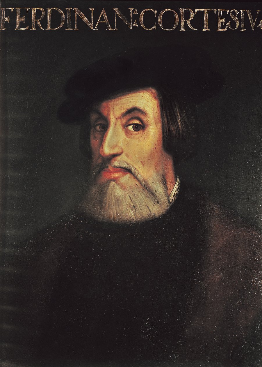 Hernando Cortesin (1485-1547) muotokuva tekijältä Italian School
