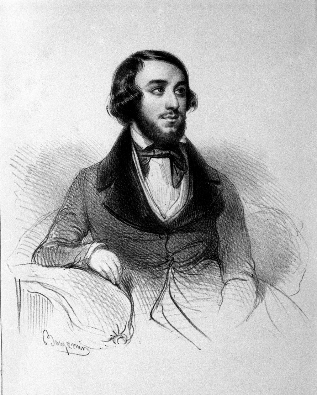 Italian tenorin Mario Candian (1810 - 1883) muotokuva. tekijältä Italian School