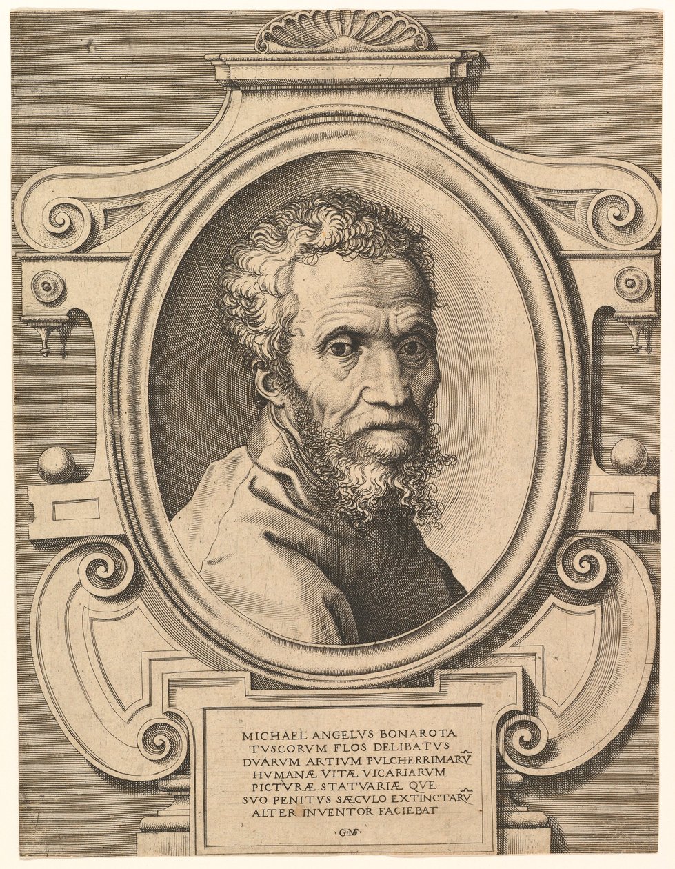 Michelangelon muotokuva, pubi. C1564. tekijältä Italian School