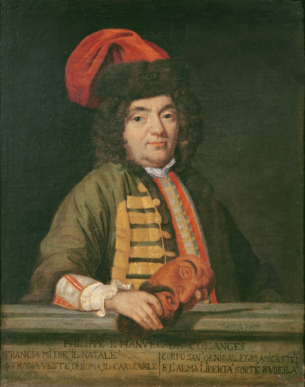Muotokuva Philippe Emmanuel de Coulangesista karnevaaliin pukeutuneena, 1690 tekijältä Italian School