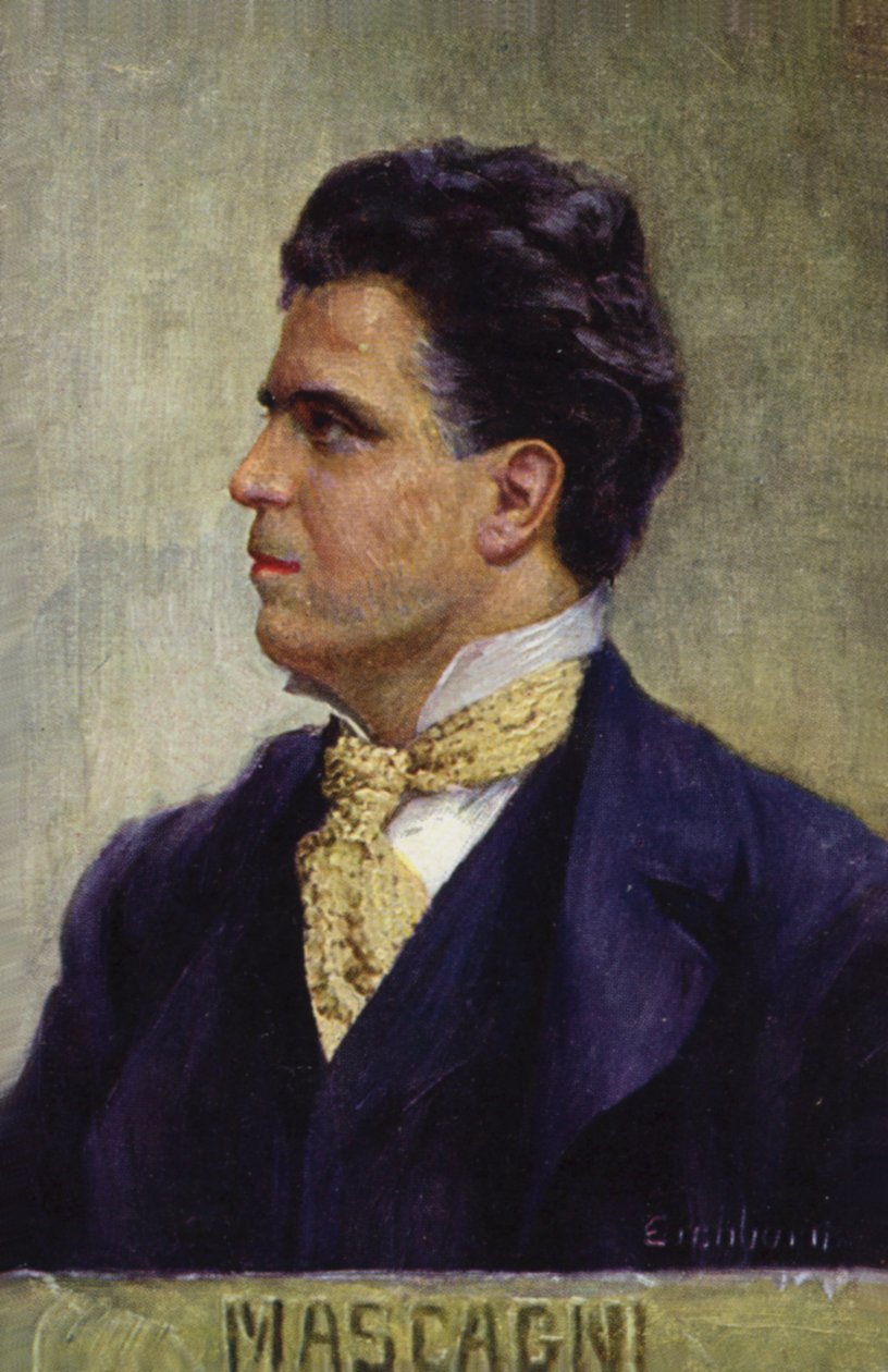 Pietro Mascagnin muotokuva (värilitra) tekijältä Italian School