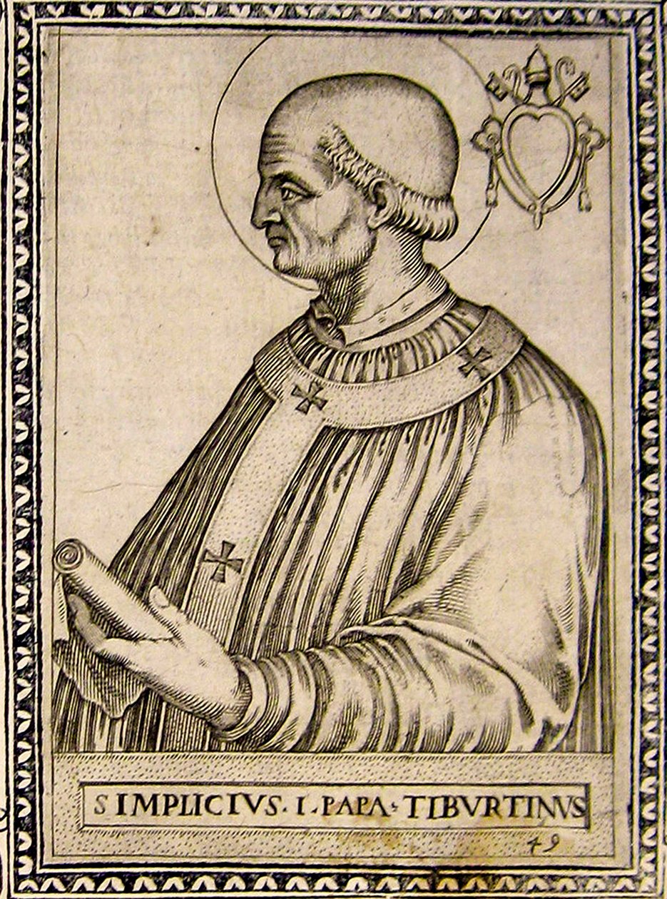 Paavi Simpliciuksen muotokuva, n. 1760 (kaiverrus) tekijältä Italian School