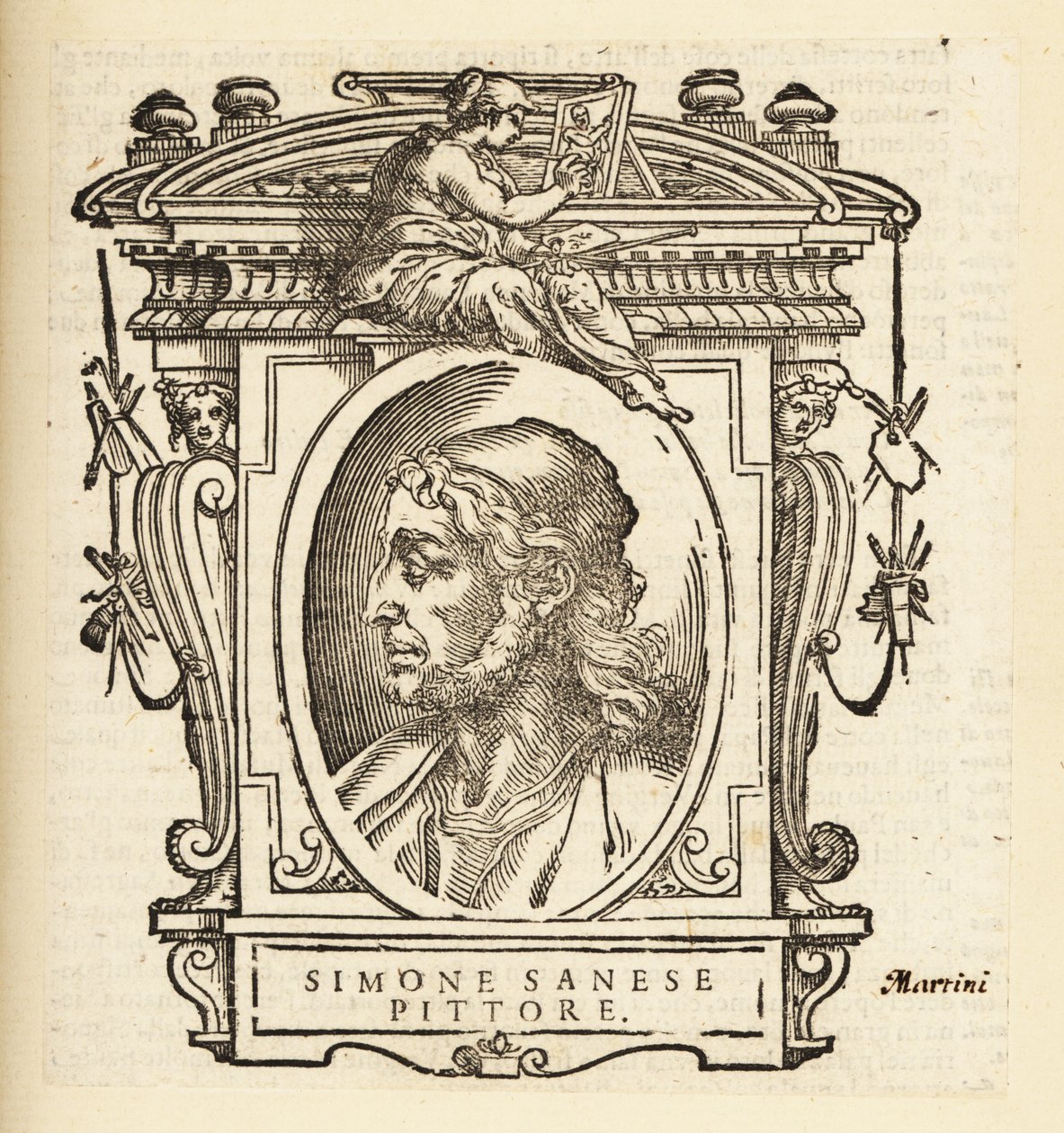 Simone Martinin muotokuva, italialainen taidemaalari, syntynyt Sienassa, noin 1284-1344 tekijältä Italian School