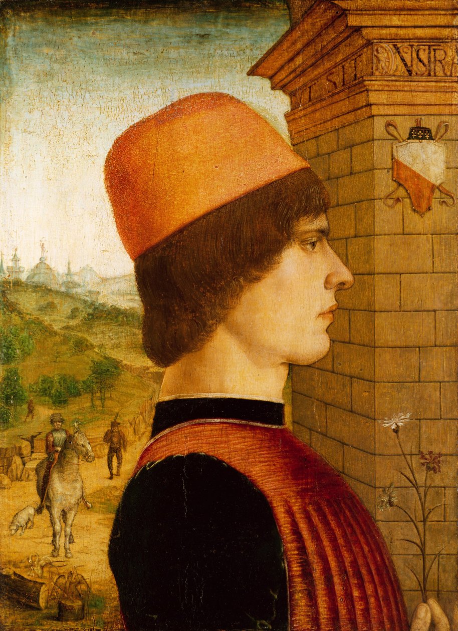 Miehen muotokuva, n. 1494 (tempera puulla) tekijältä Italian School