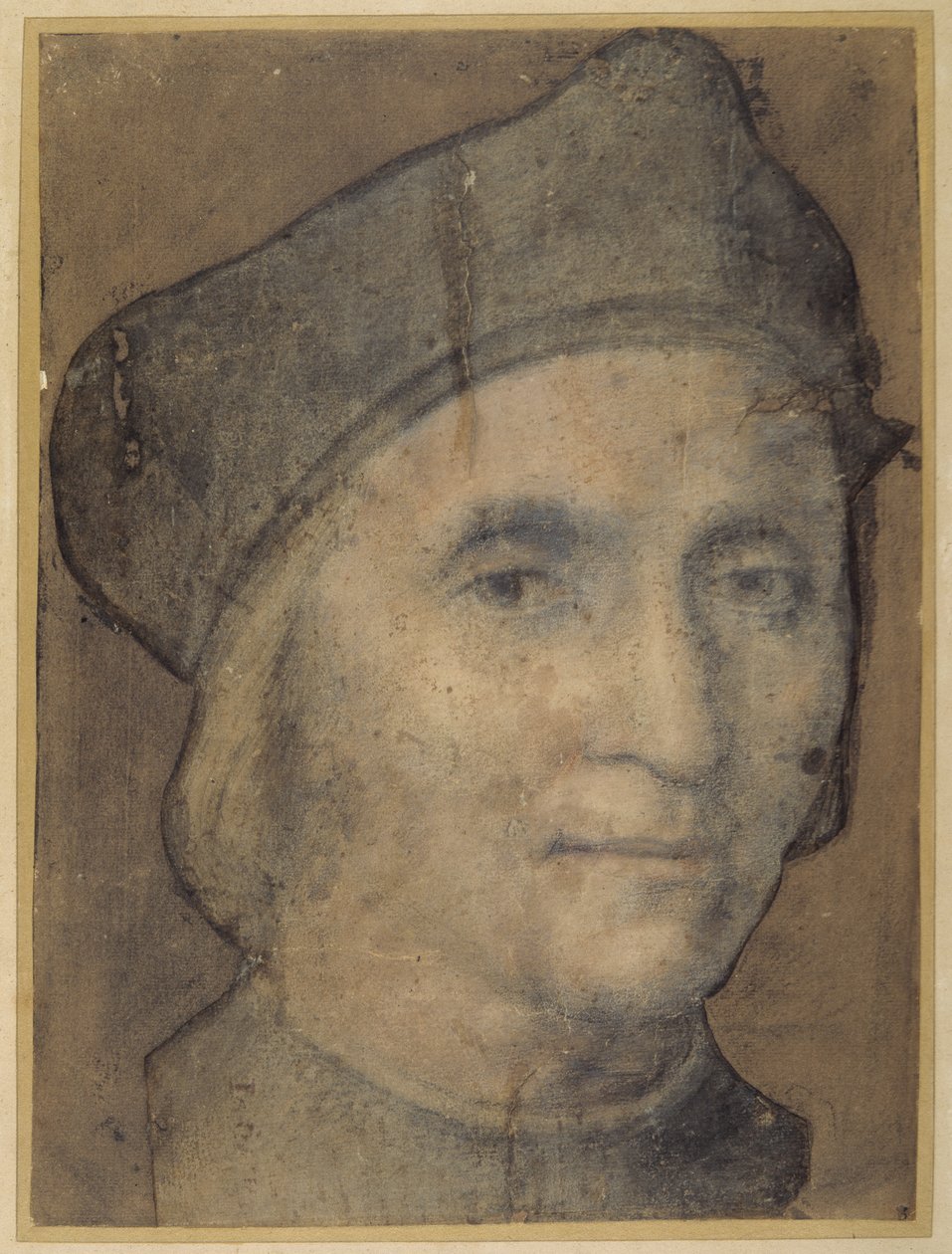 Prelaatin muotokuva, n. 1510 (mustan ja ruusunväriset liidut) tekijältä Italian School