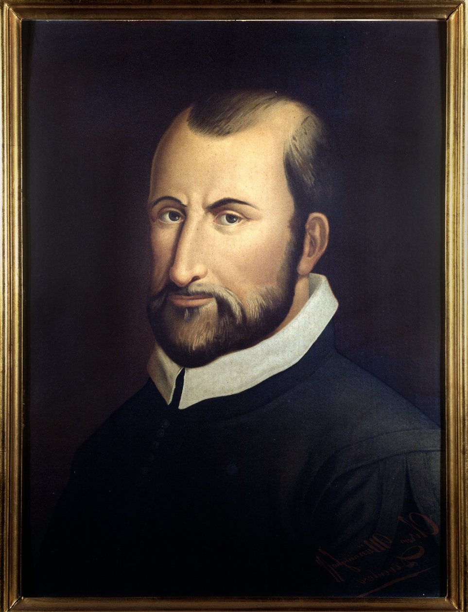 Muotokuva italialaisesta säveltäjästä Giovanni Pierluigi da Palestrinasta (1525-1594). tekijältä Italian School