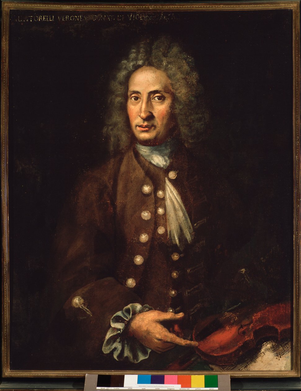 Italialaisen säveltäjän Giuseppe Torellin (1658-1709) muotokuva. tekijältä Italian School
