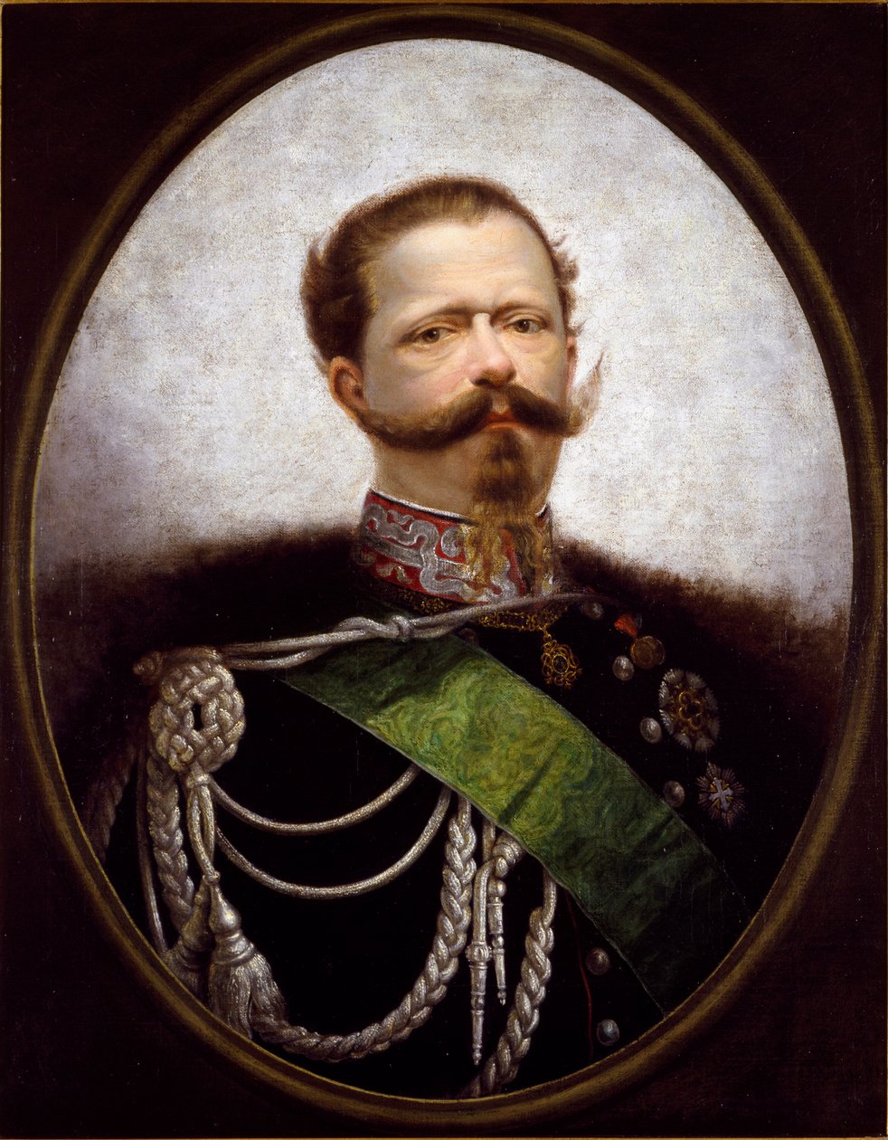 Muotokuva Italian kuninkaan Vittorio Emanuele II:sta (Victor Emmanuel) (Victor-Emmanuel) (1820-1870) Anonyymi maalaus. 1800-luku Yksityinen kokoelma - Italian kuninkaan Viktor Emanuel II:n (Vittorio Emanuel II) (1820-1870) muotokuva. Anonyymi maalaus tekijältä Italian School