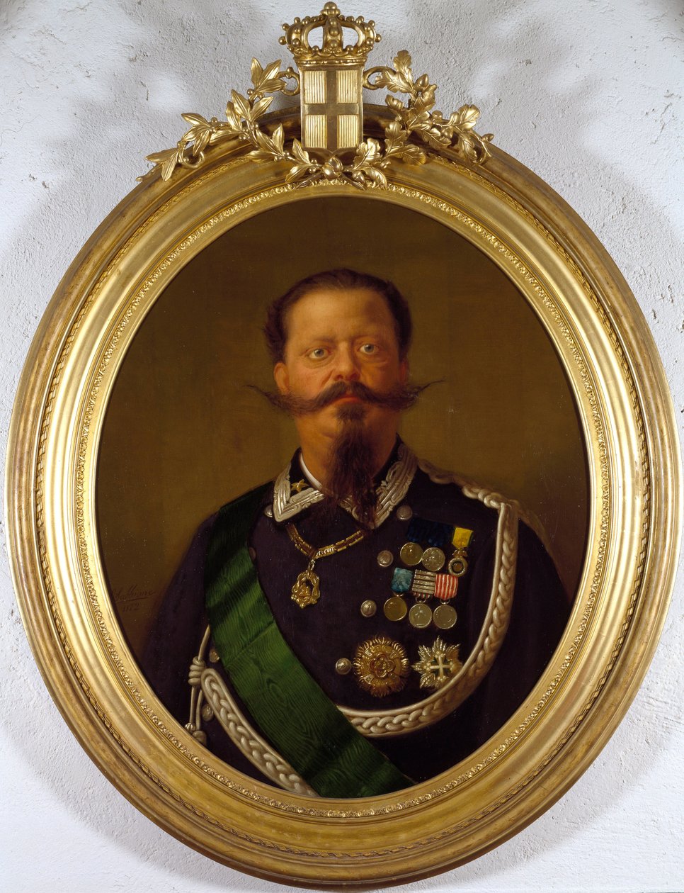 Muotokuva Italian kuninkaan Vittorio Emanuele II:sta (Victor Emmanuel) (Victor-Emmanuel) (1820-1870) Anonyymi maalaus. 1800-luvun yksityinen kokoelma - Italian kuninkaan Viktor Emanuel II:n (Vittorio Emanuele II) muotokuva (1820-1870). Anonyymi maalaus tekijältä Italian School