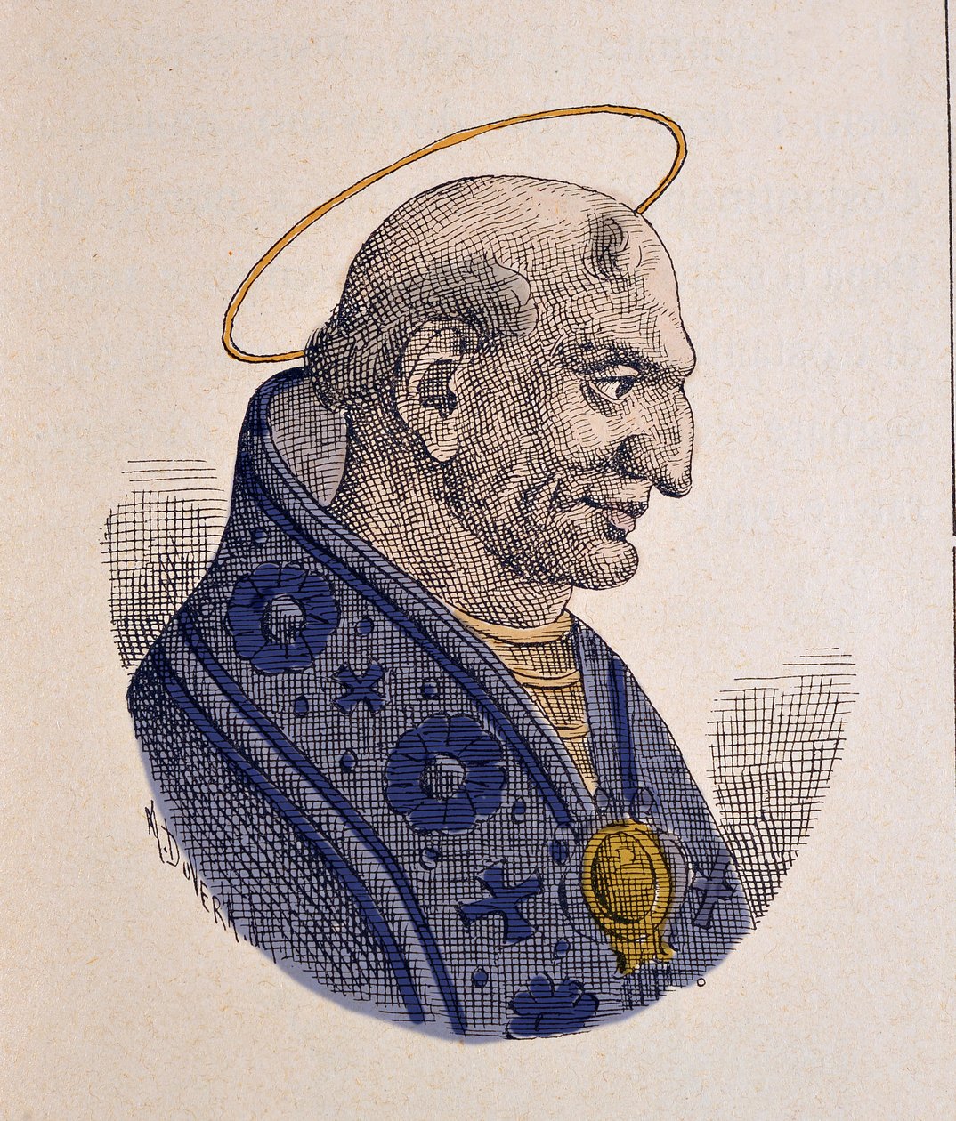 Paavi Adeodat II:n tai Dieudonnen (672-676) muotokuva tekijältä Italian School