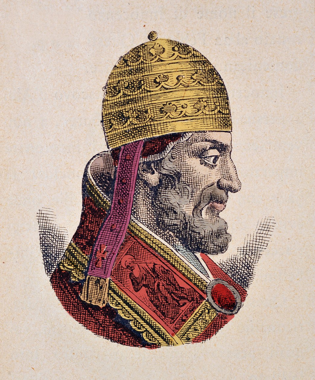 Paavi Adrianus V:n muotokuva (Adrianus, Hadrianus Hadrianuksen tai Adriano) (1276) tekijältä Italian School