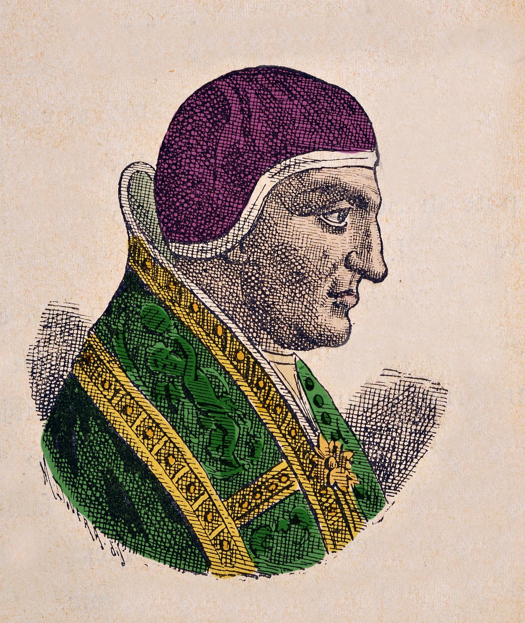 Paavi Agapet II:n muotokuva (946-955) tekijältä Italian School