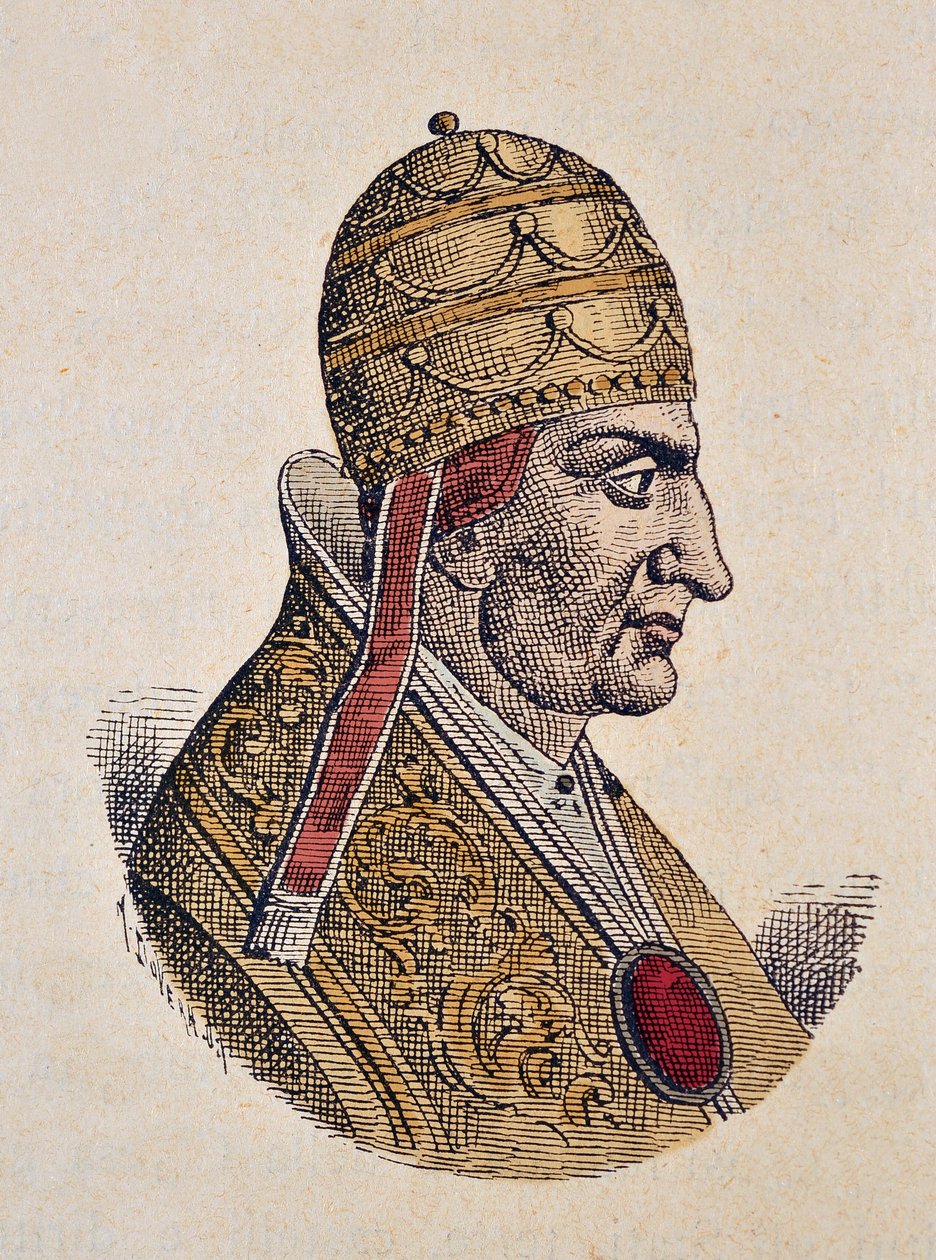 Paavi Benoit IX:n muotokuva (benedetto, Benedictus tai Benedictus) (1032-1044) tekijältä Italian School