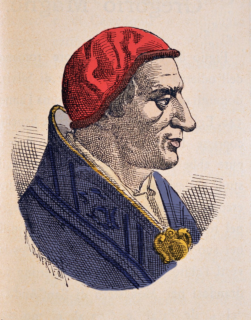 Paavi Benoit Ier (benedictus, Benedetto tai Benedictus) muotokuva (575-579) tekijältä Italian School
