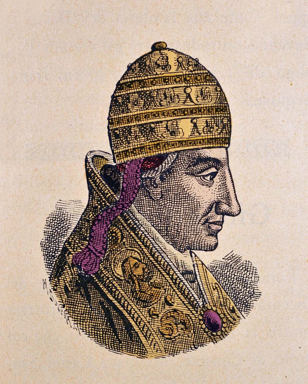 Paavi Benoit VII:n muotokuva (benedetto, Benedictus tai Benedictus) (974-983) tekijältä Italian School