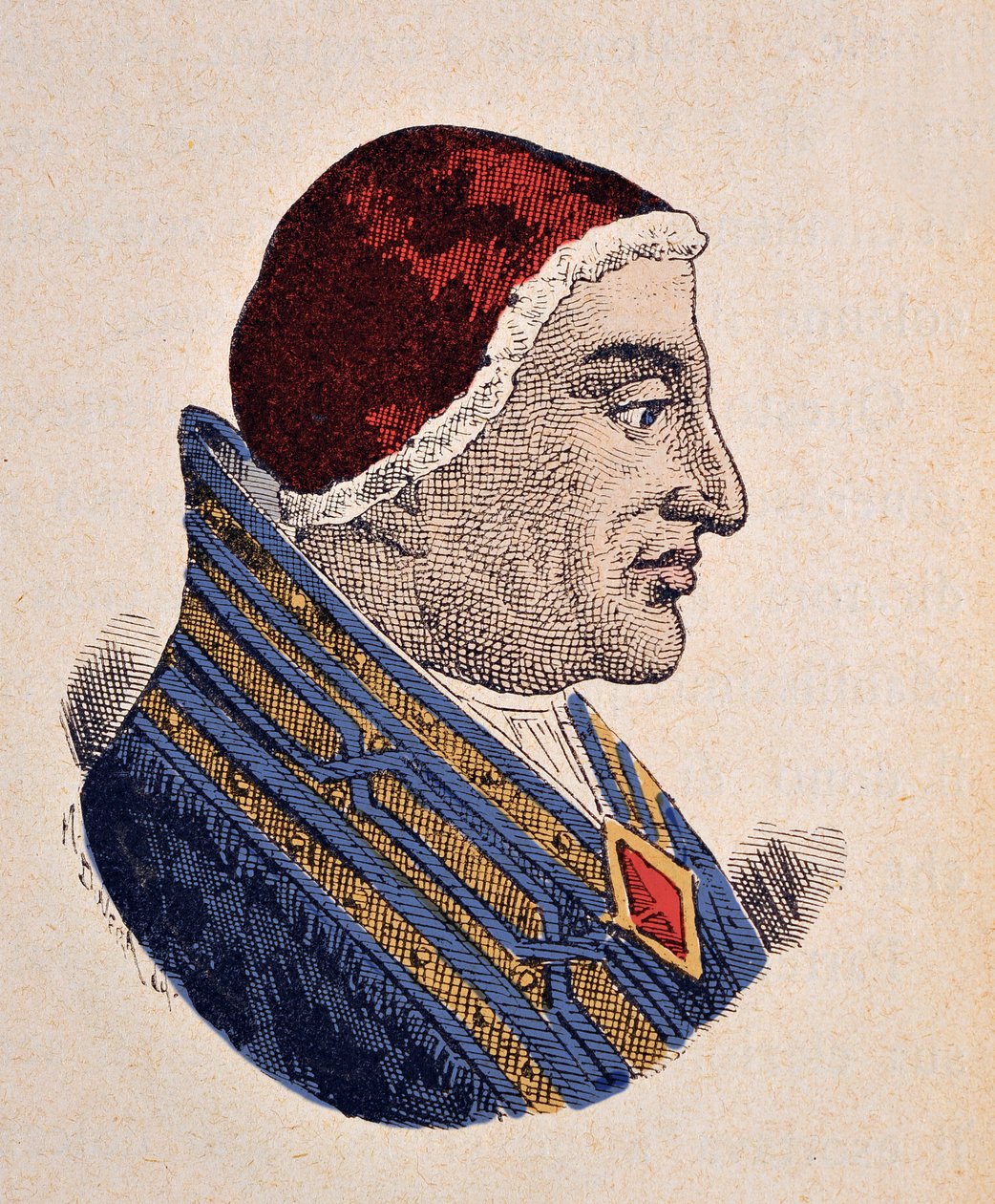 Paavi Benedictus XII:n (1334-1342) muotokuva tekijältä Italian School