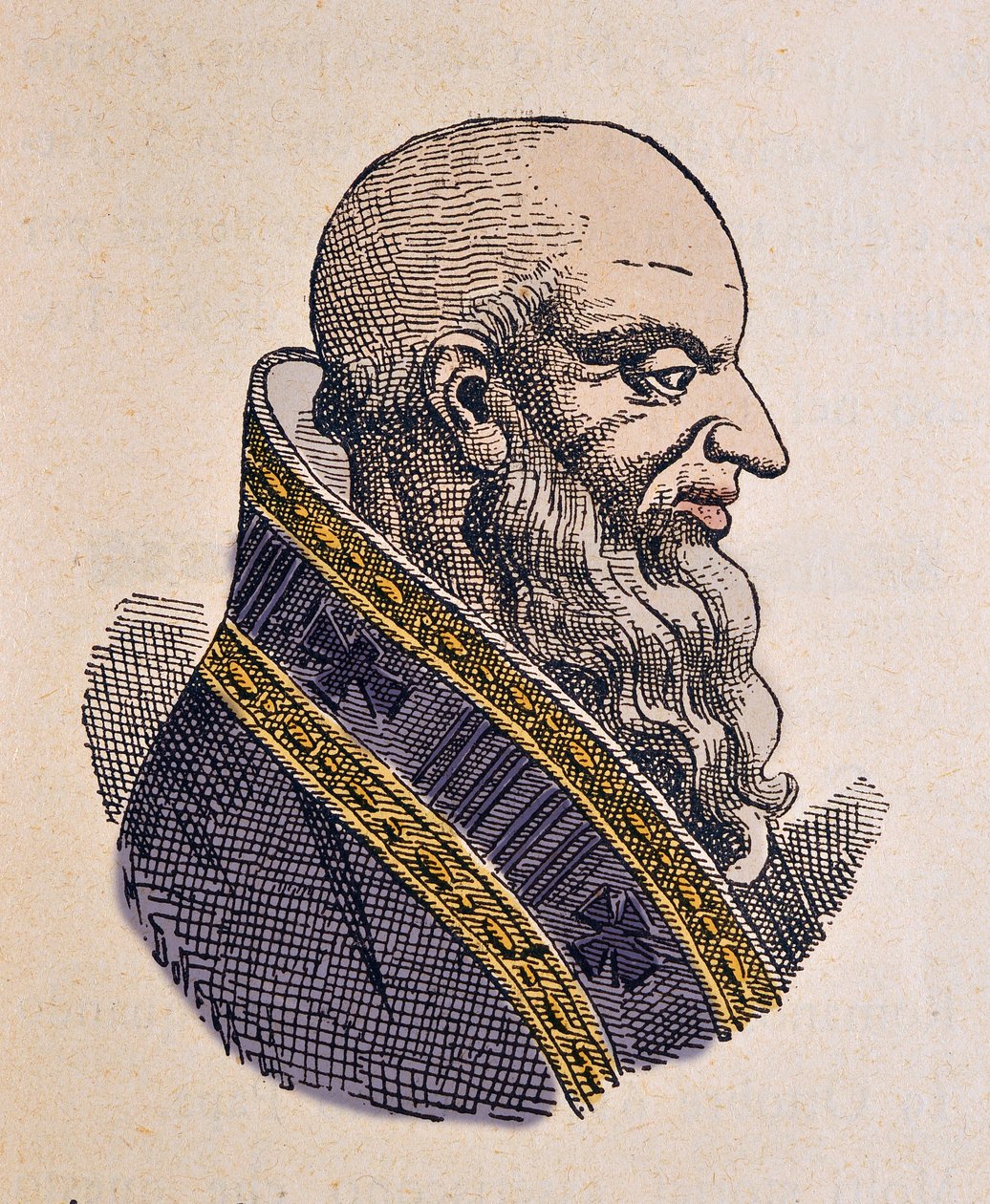 Paavi Bonifacius III:n muotokuva (Bonifacius tai Bonifacio) (607-608) tekijältä Italian School