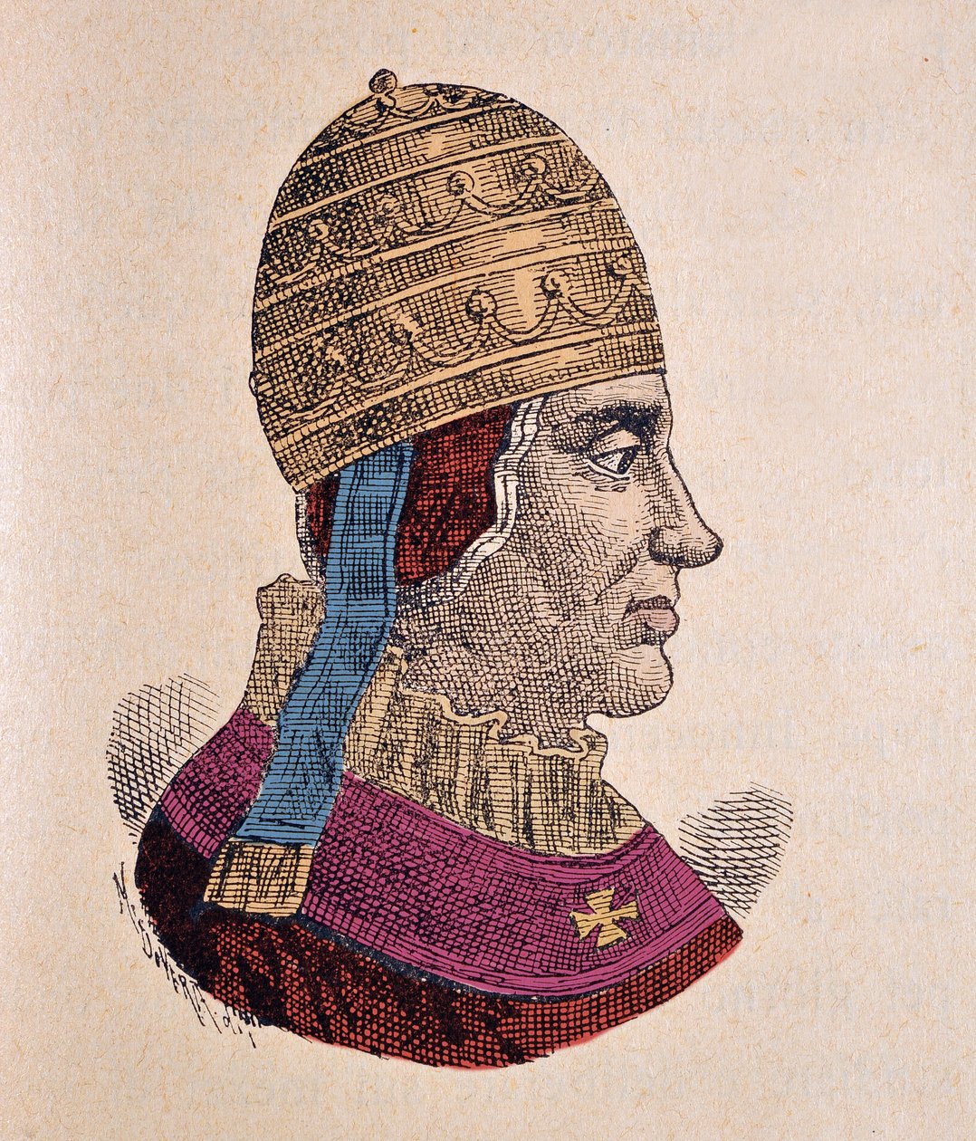 Paavi Bonifacius IX (Bonifacius tai Bonifacio) muotokuva (1389-1404) tekijältä Italian School