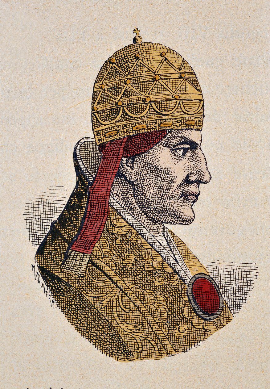Paavi Celestinus III:n (1191-1198) muotokuva tekijältä Italian School
