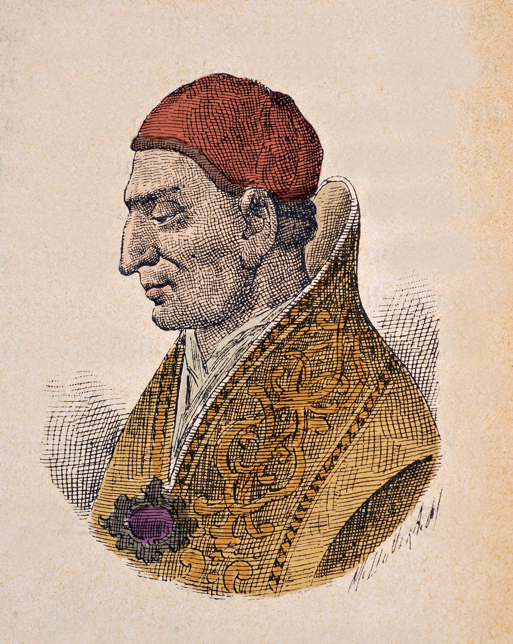 Paavi Constantin Ier (Konstantinus I tai Constantinus tai Costantino) muotokuva (708-715) tekijältä Italian School