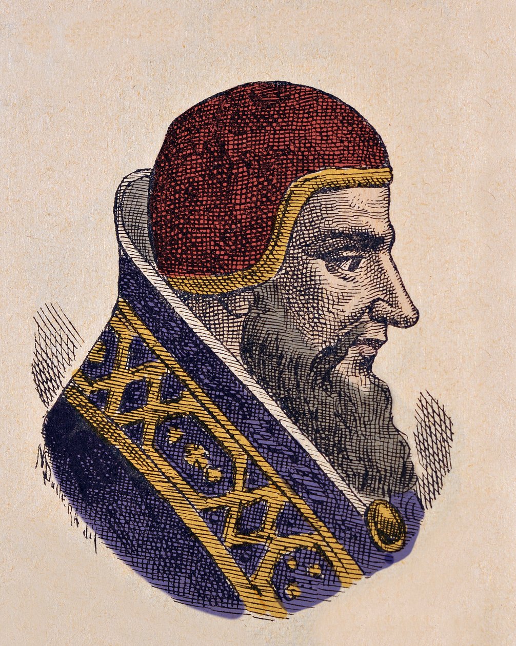 Paavi Damasus II:n muotokuva (1048) tekijältä Italian School