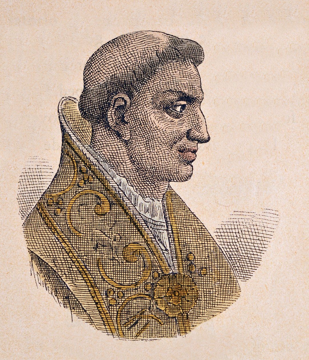 Paavi Etienne II:n muotokuva (Stephen, Stefano tai Stephanus) (752-757) tekijältä Italian School