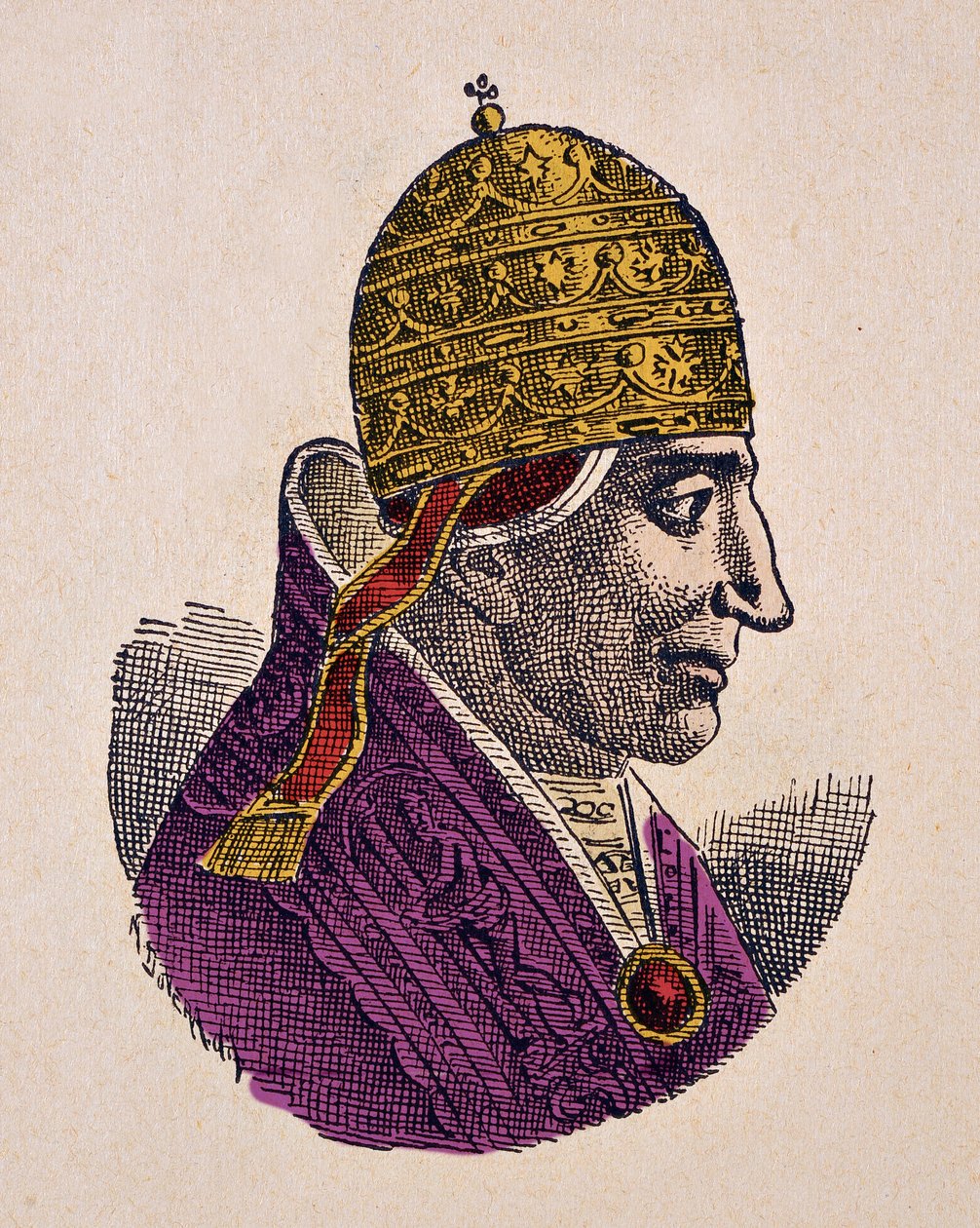 Muotokuva paavi Etienne IX:stä (Saint Etienne) (Stephen, Stefano tai Stephanus) (1057-1058) tekijältä Italian School