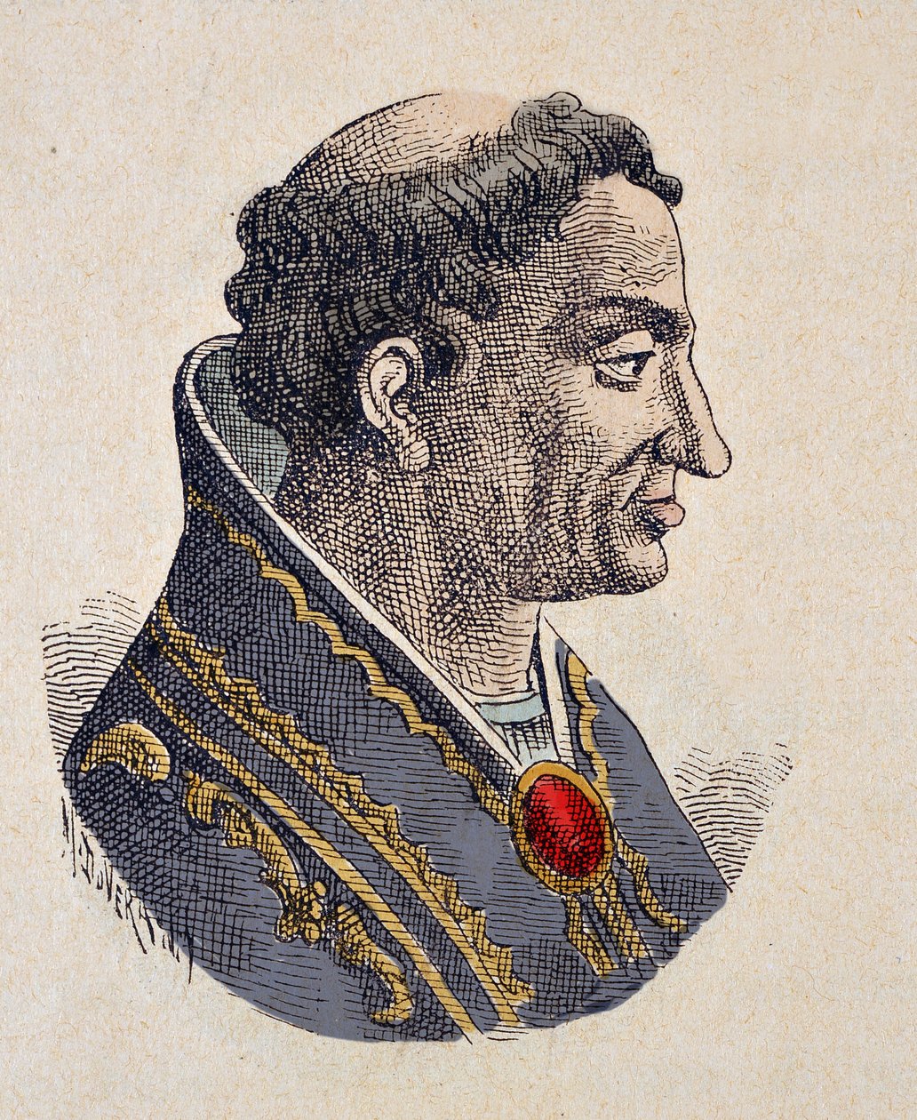 Paavi Eugenius II:n muotokuva (Eugenio, Eugenius) (824-827) tekijältä Italian School