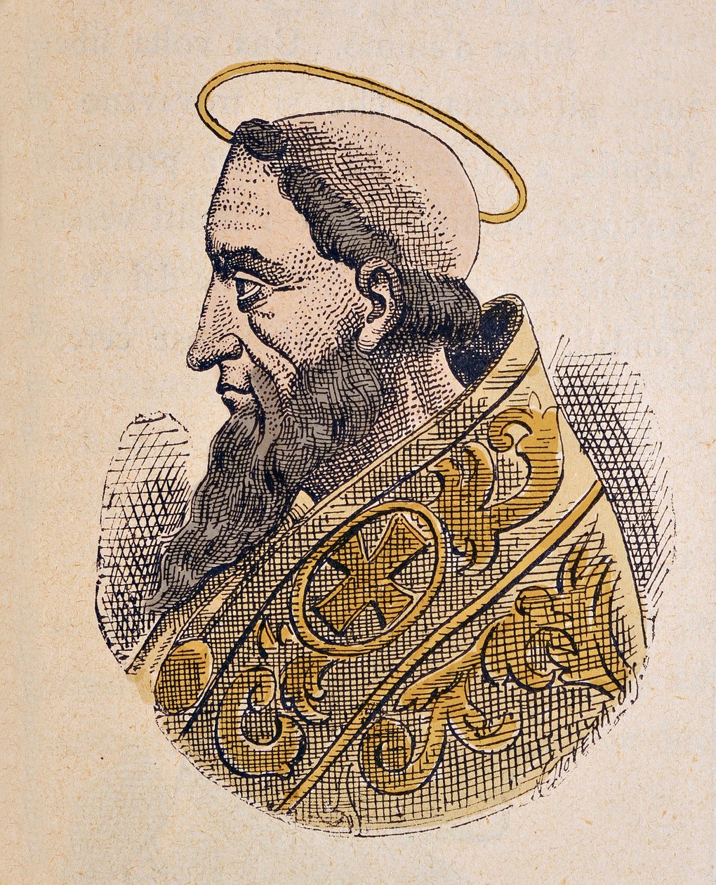 Paavi Gelase Ier (Gelasius I tai gelasio) muotokuva (492-496) tekijältä Italian School