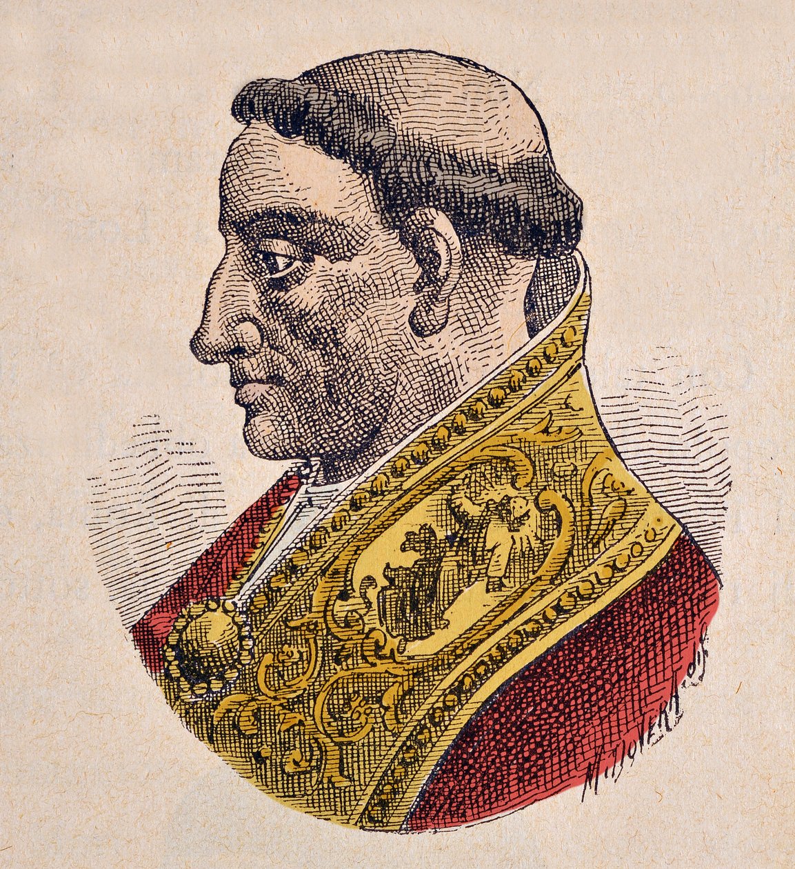 Paavi Gregoire IV:n muotokuva (Gregorio, Gregorius tai Gregory) (827-844) tekijältä Italian School