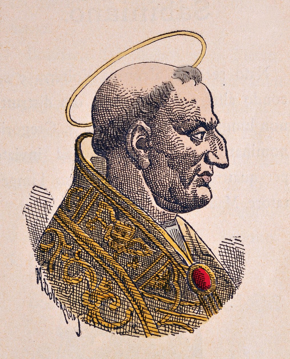 Paavi Gregoire Ier le Grandin (Gregorius Suuri tai Gregorio Magno tai Gregorius Magnus) muotokuva (590-604) tekijältä Italian School