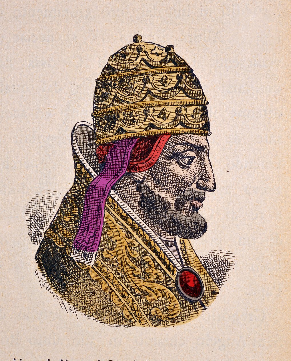 Paavi Gregoire VII:n muotokuva (Gregorio, Gregorius tai Gregory) (1073-1085) tekijältä Italian School
