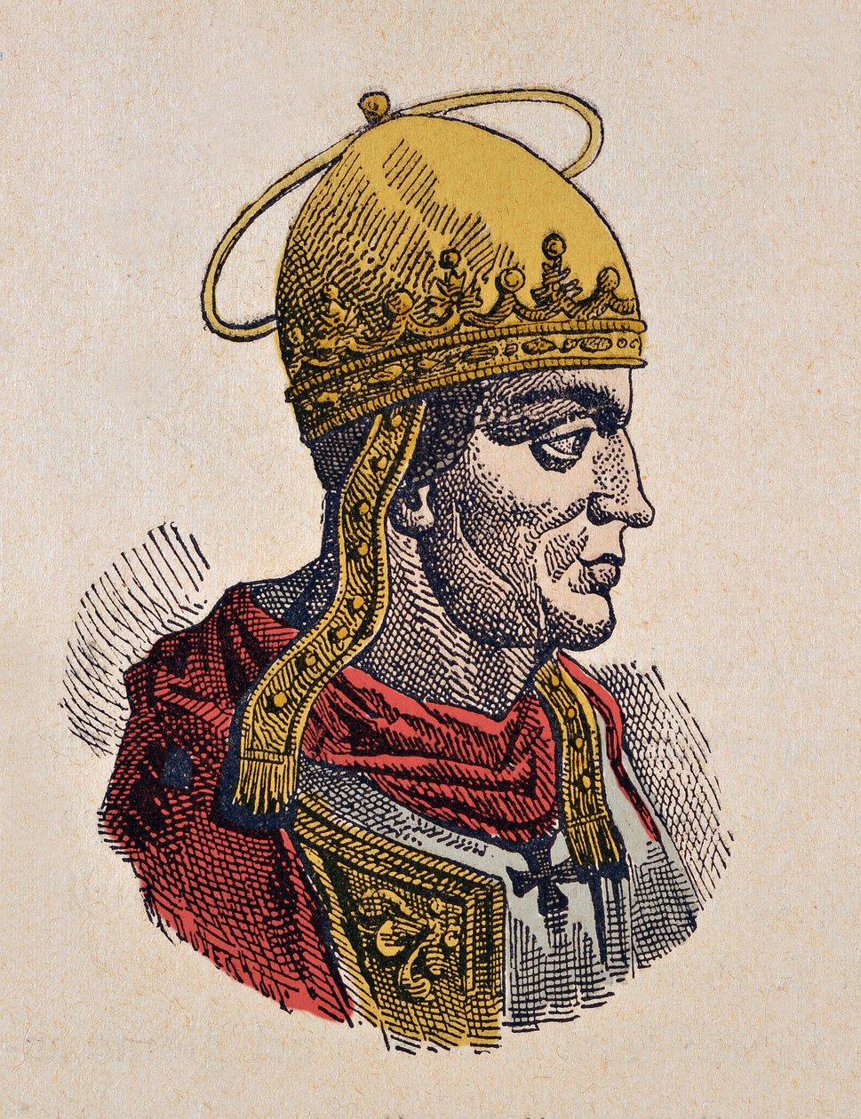 Paavi Hilariuksen muotokuva (Hilarius tai Hilarus, Hilary tai Ilario) (461-468) tekijältä Italian School