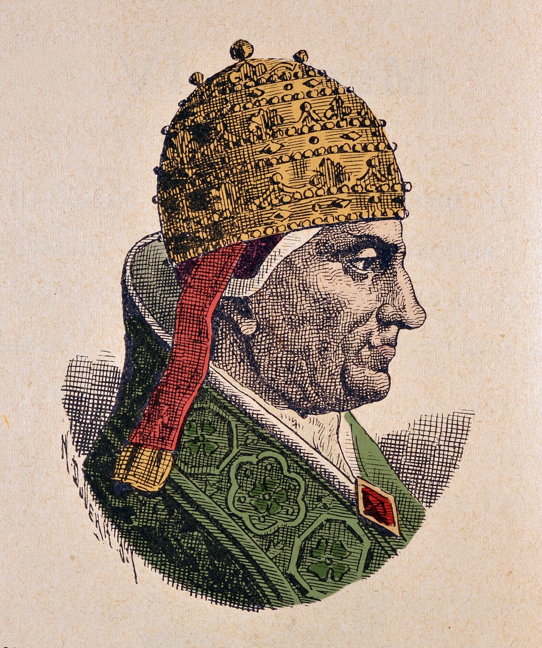 Paavi Honorius IV:n (Onorio) muotokuva (1285-1287) tekijältä Italian School