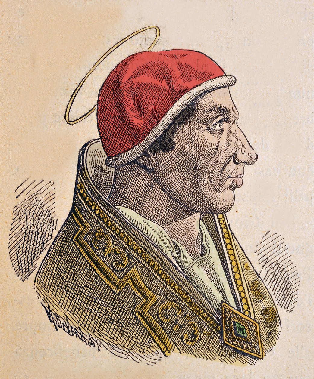 Paavi Hormisdaksen muotokuva (Ormisda) (514-523) tekijältä Italian School
