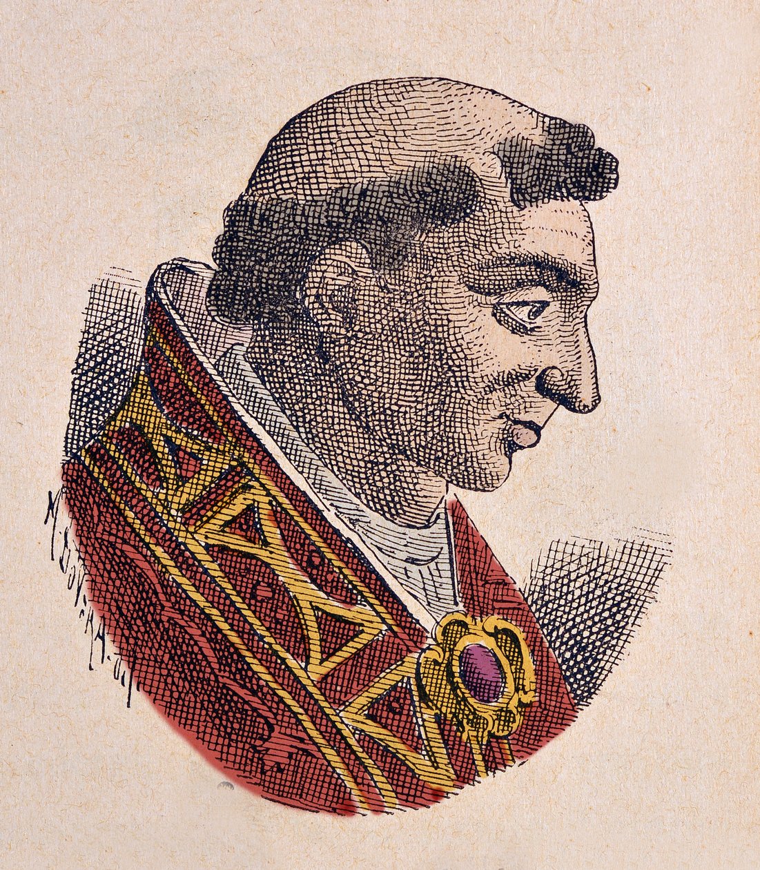 Paavi Johannes IX:n muotokuva (Giovanni, Ioannes) (898-900) tekijältä Italian School