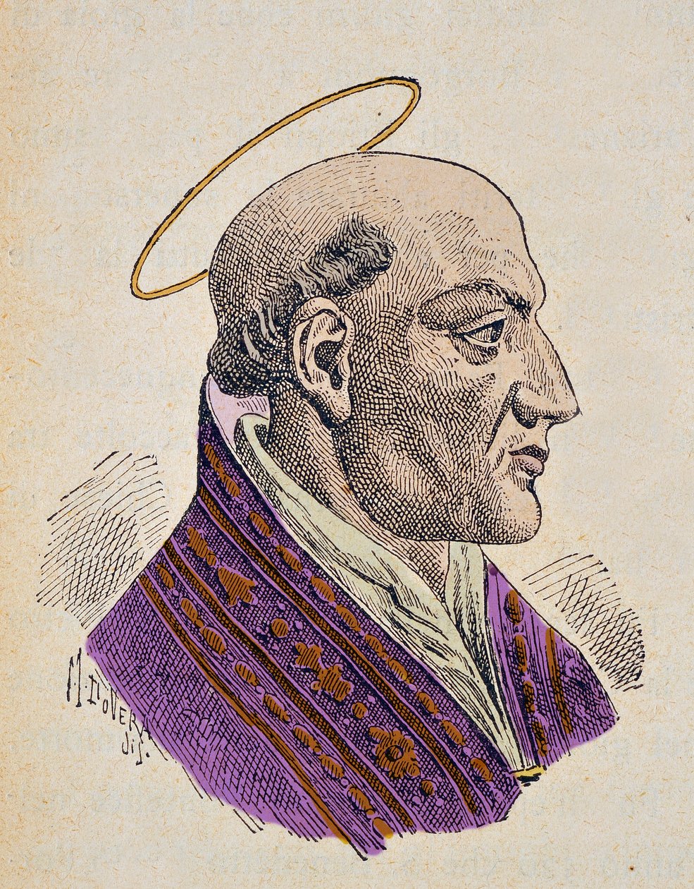 Paavi Johannes I:n muotokuva (Giovanni I, Johannes, Ioannes) (523-526) tekijältä Italian School