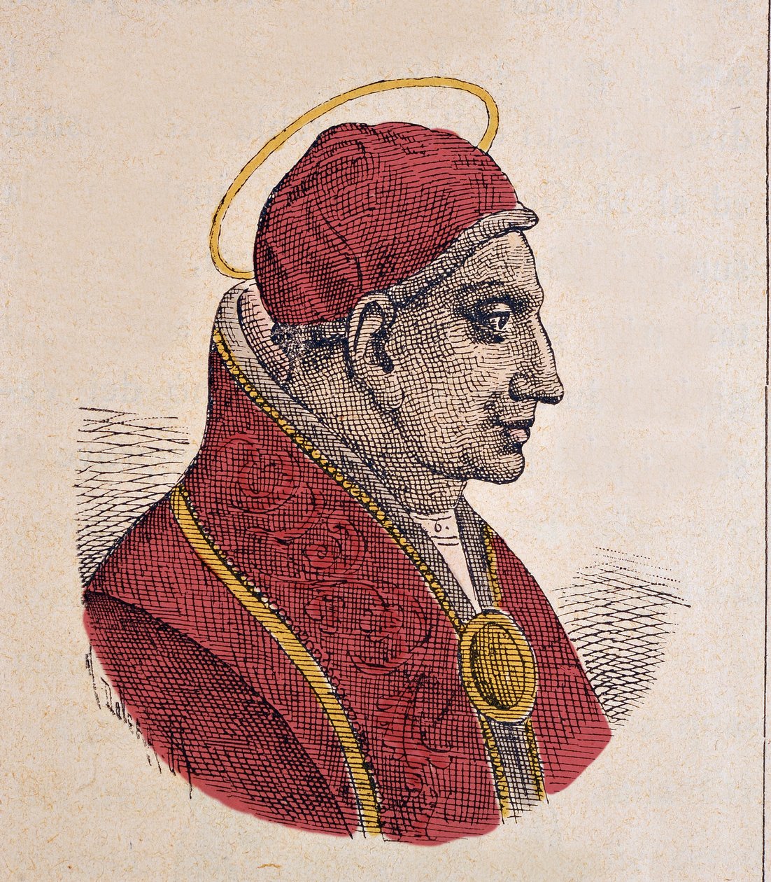Paavi Johannes VI:n (Giovanni tai Ioannes) muotokuva (701-705) tekijältä Italian School