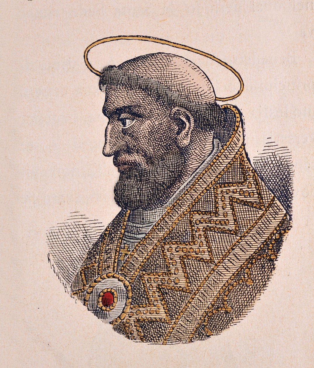 Paavi Leon II:n muotokuva (Leone tai Leo) (682-683) tekijältä Italian School