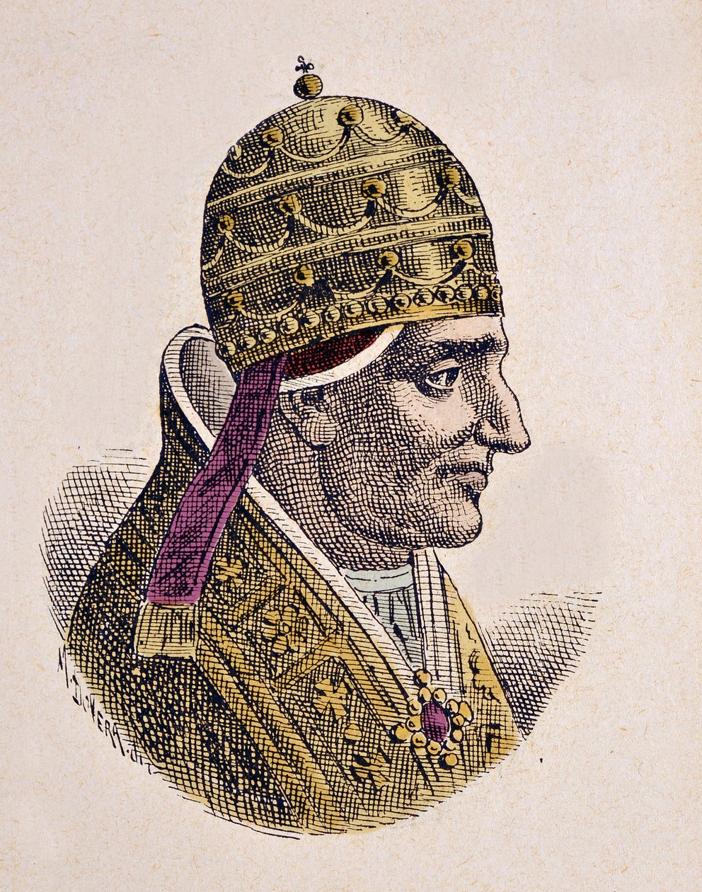 Paavi Leon VII:n muotokuva (Leo tai Leone) (936-939) tekijältä Italian School