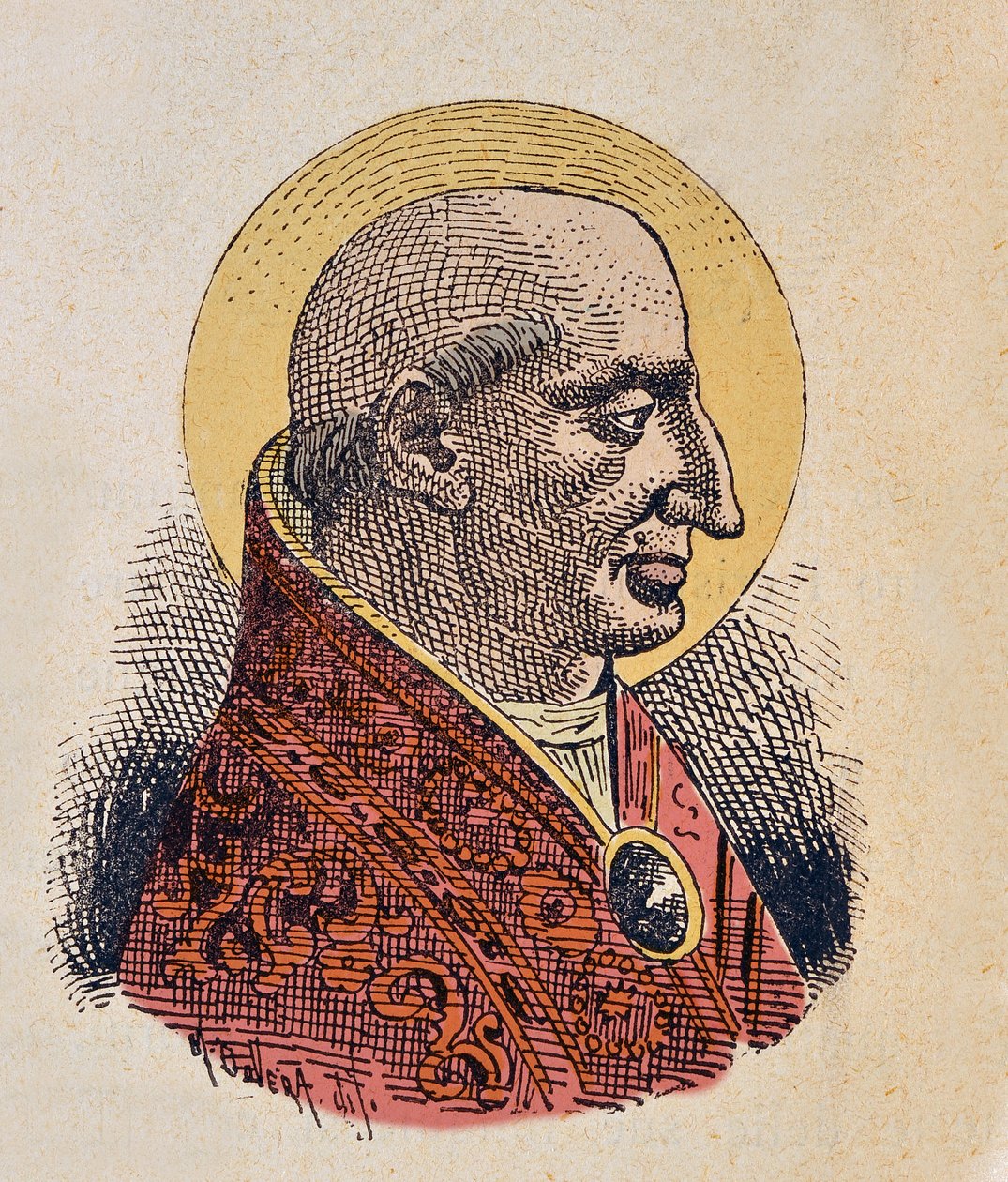 Paavi Lucius Ier (Lucio I) muotokuva (253-254) tekijältä Italian School