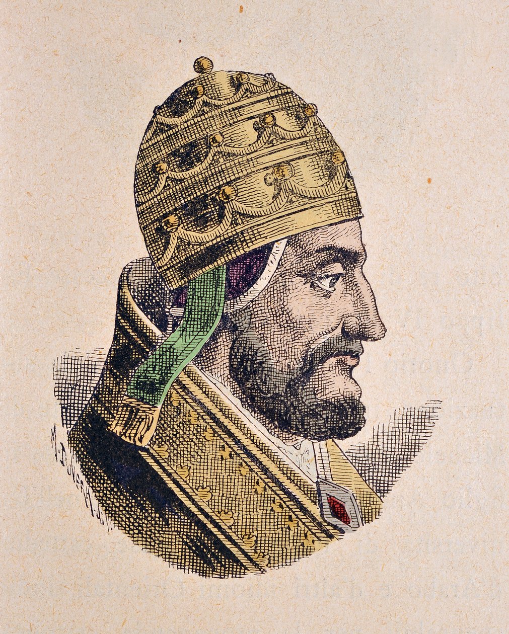 Paavi Martin IV:n (Martinus IV tai Martinon) muotokuva (1281-1285) tekijältä Italian School